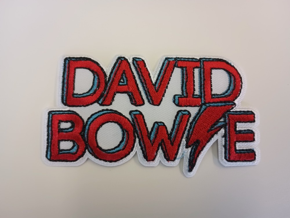 David Bowie Bolt Name 4 x 2 Inch Iron On Patch