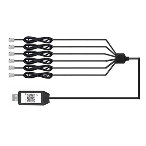 6 in 1 USB Acrylic Interior Car Lights Controller with Button Control,