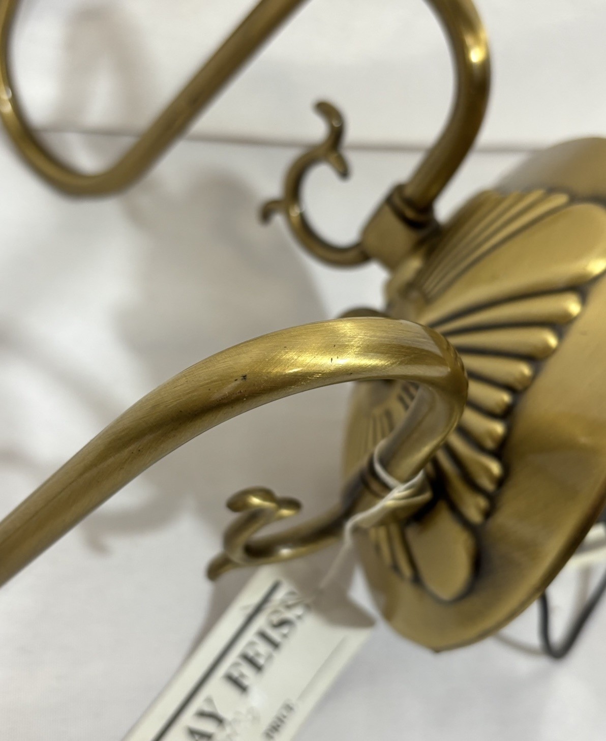 Vintage NOS Murray Feiss Brass Double Wall Sconce 12.5"W 2 Arm