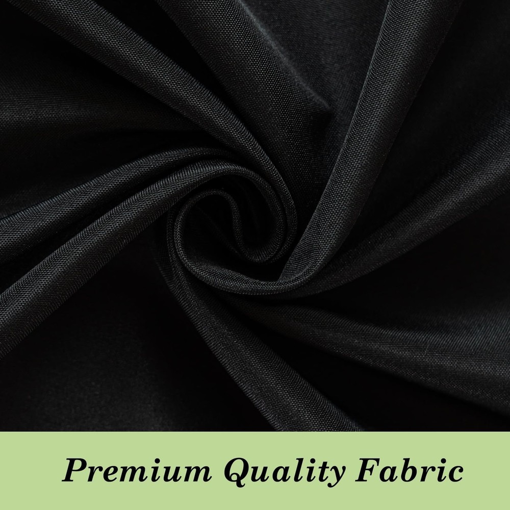2 Pack Black Tablecloth Fitted Table Clothes for 6 Foot Rectangle Tables - Wa...