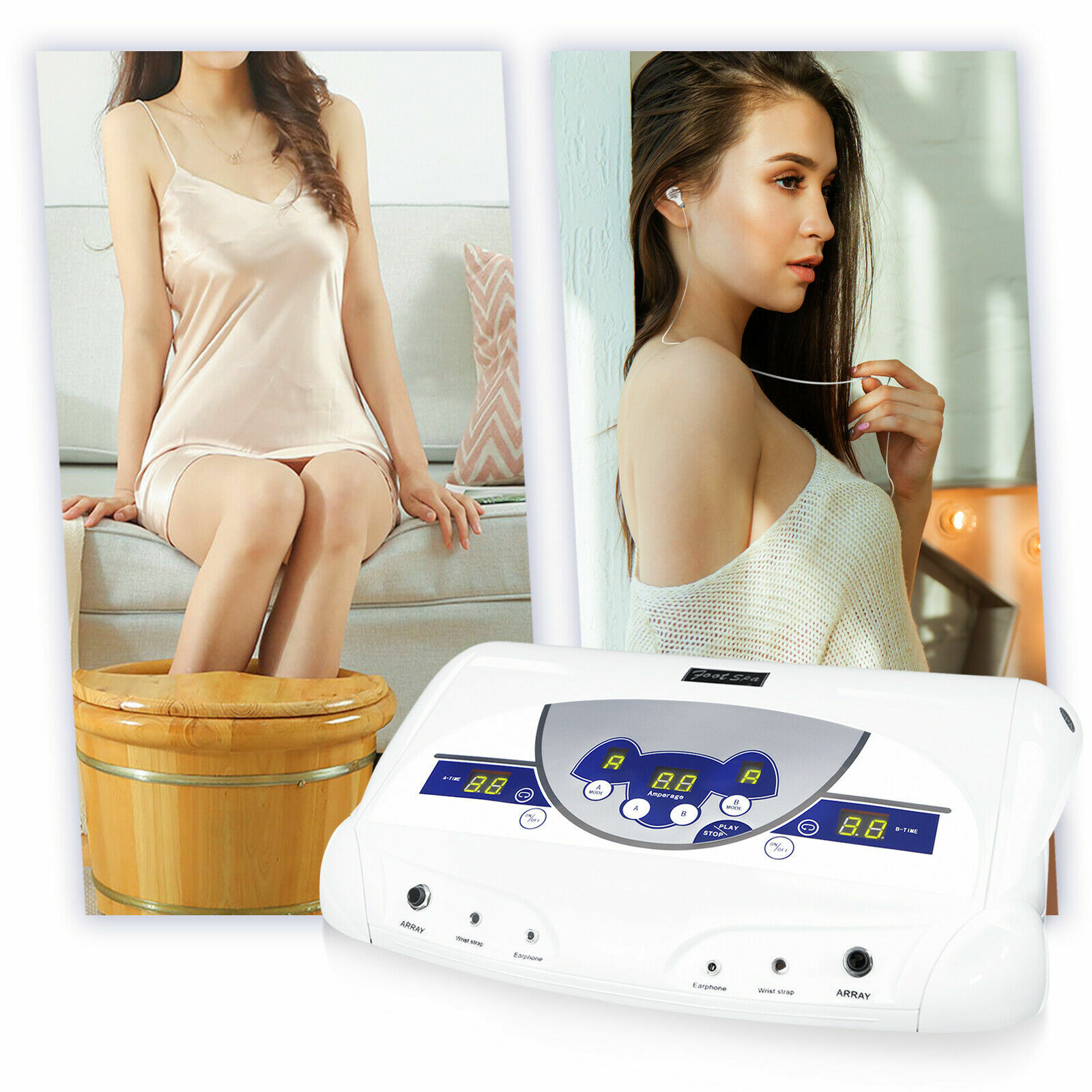 A/B Mode Cell Spa Fir Belt Chi Ionic Ion Detox Machine Foot Bath Aqua Cleanse