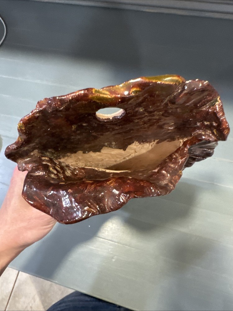 Pottery Wall Hanging Vase 11” X 7” Rose