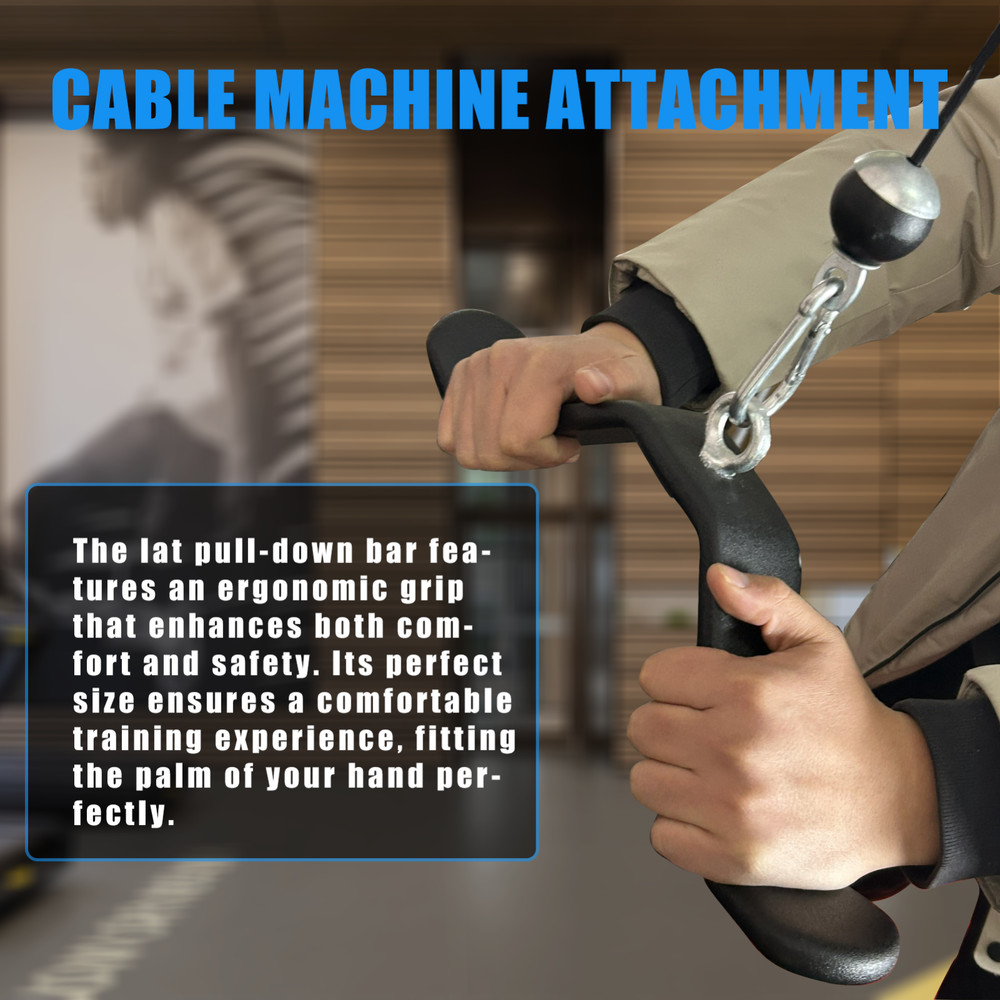LAT Pulldown Tricep Bar Strength Training Workout Cable Machine Attachment Curl