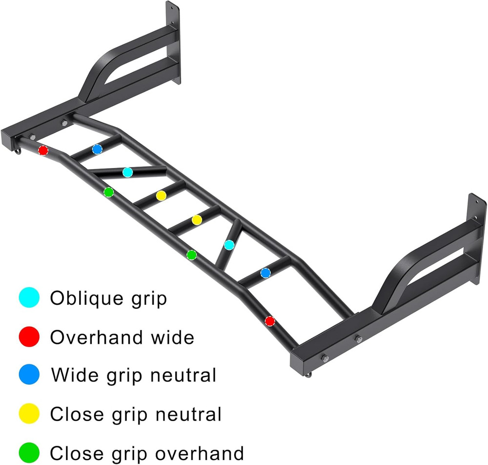 48'' Heavy Duty Pull up Bar Wall Mount Multi-Function Chin up Bar with Home Gym