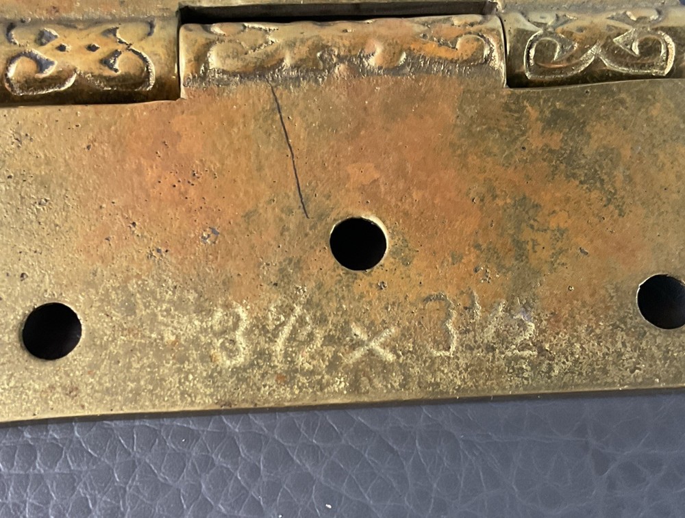 Ornate Brass Hinge approx. 3.5" x 3.5" victorian style