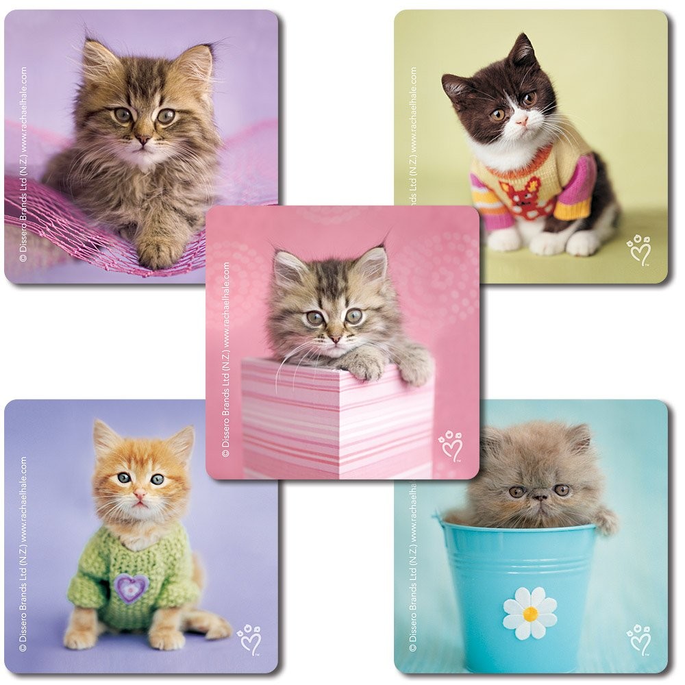 SmileMakers Rachael Hale Cats Stickers - 100 Per Pack Assorted