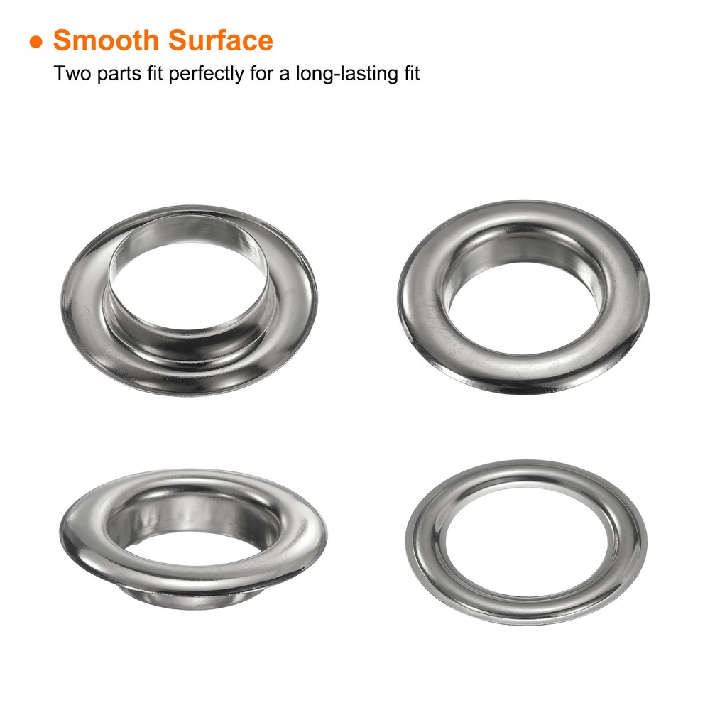 10Set Grommets Eyelets Kit 20mm Brass Eyelets with Washers, Silver