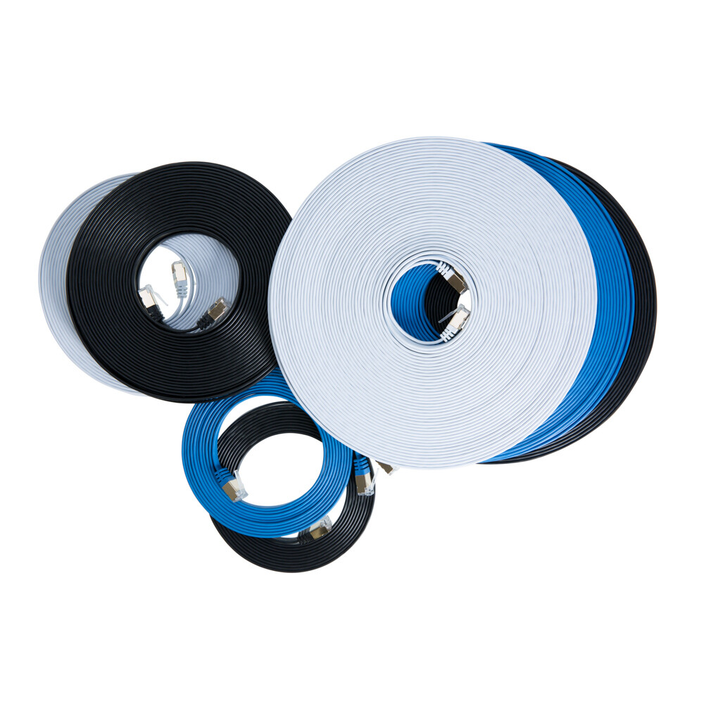 CAT7 Flat U/FTP Ethernet Patch Cable 10Gbps LAN Network Cord Multipack LOT