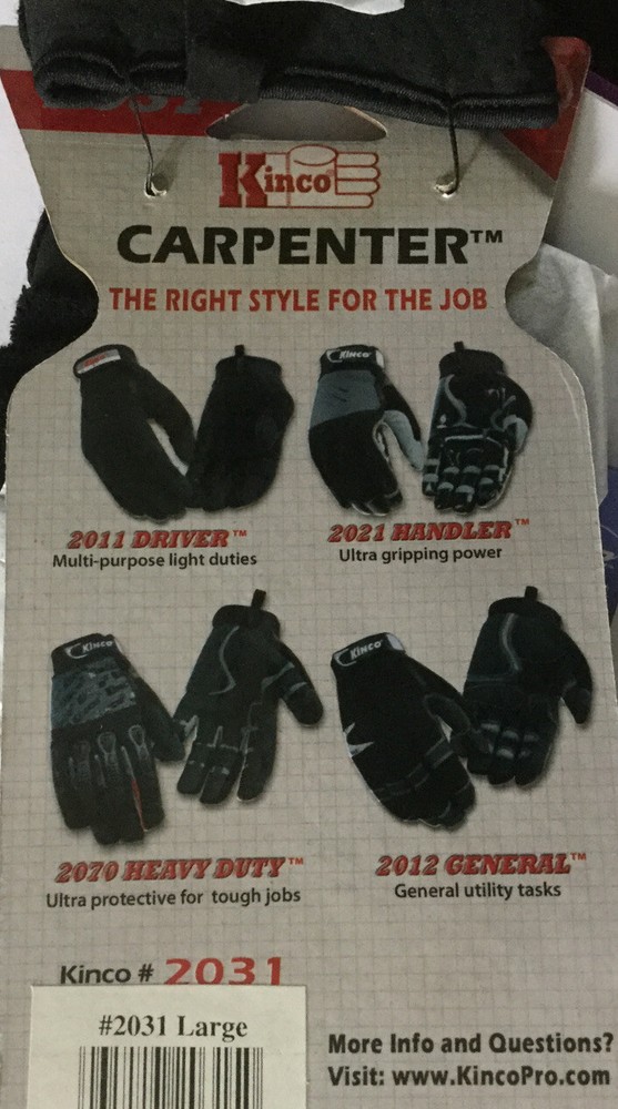 KINCO PRO 2031 Carpenter’s gloves Size Large