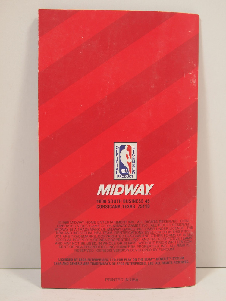 NBA Hang Time (SEGA Genesis) Authentic MANUAL ONLY