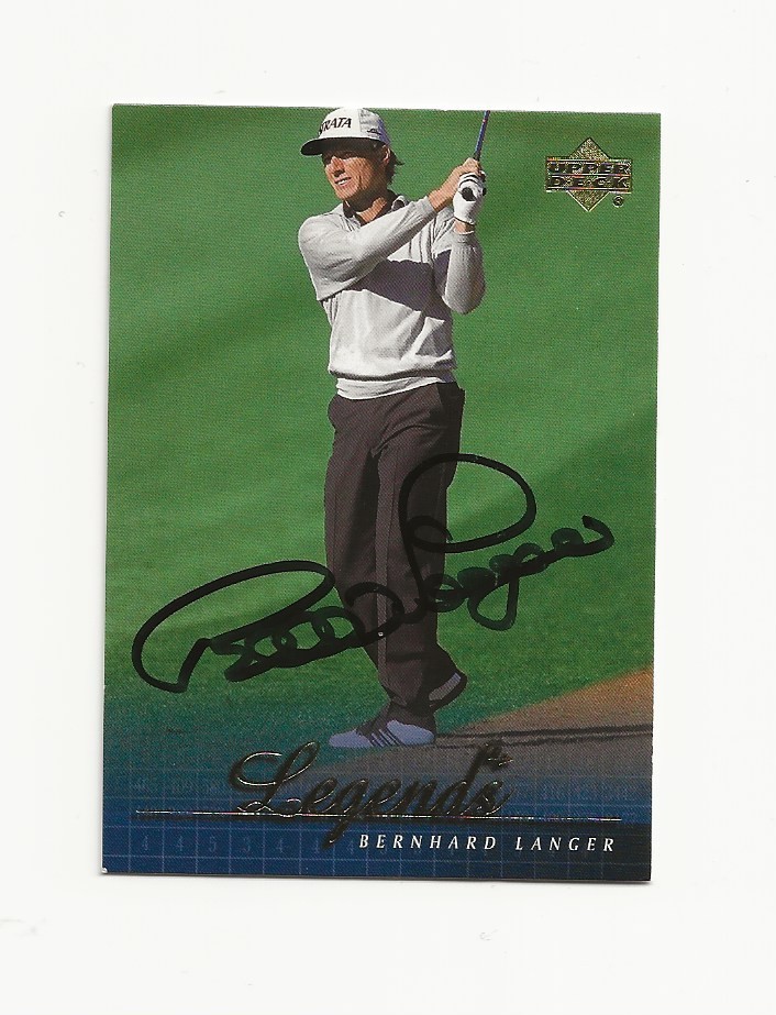 BERNHARD    LANGER     GOLF     AUTOGRAPHED    CARD