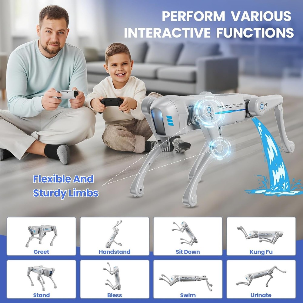 Smart Robot Dog Toy, Interactive STEM Robot Pet, Voice & Remote Control, App Pro