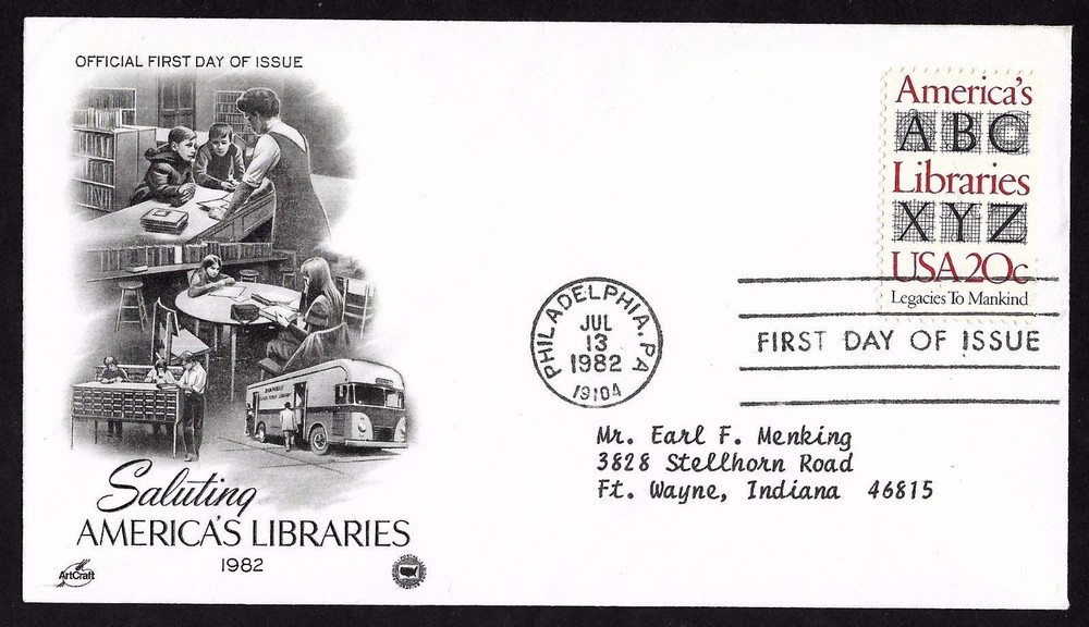 #2015 20c America's Libraries - ArtCraft/PCS FDC