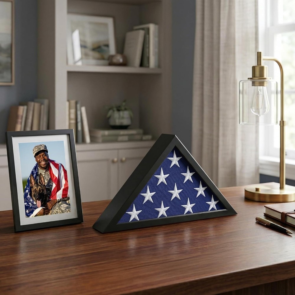 Triangular Flag Frame for 3x5' Ceremonial Flags - Perfect Gift for Veterans