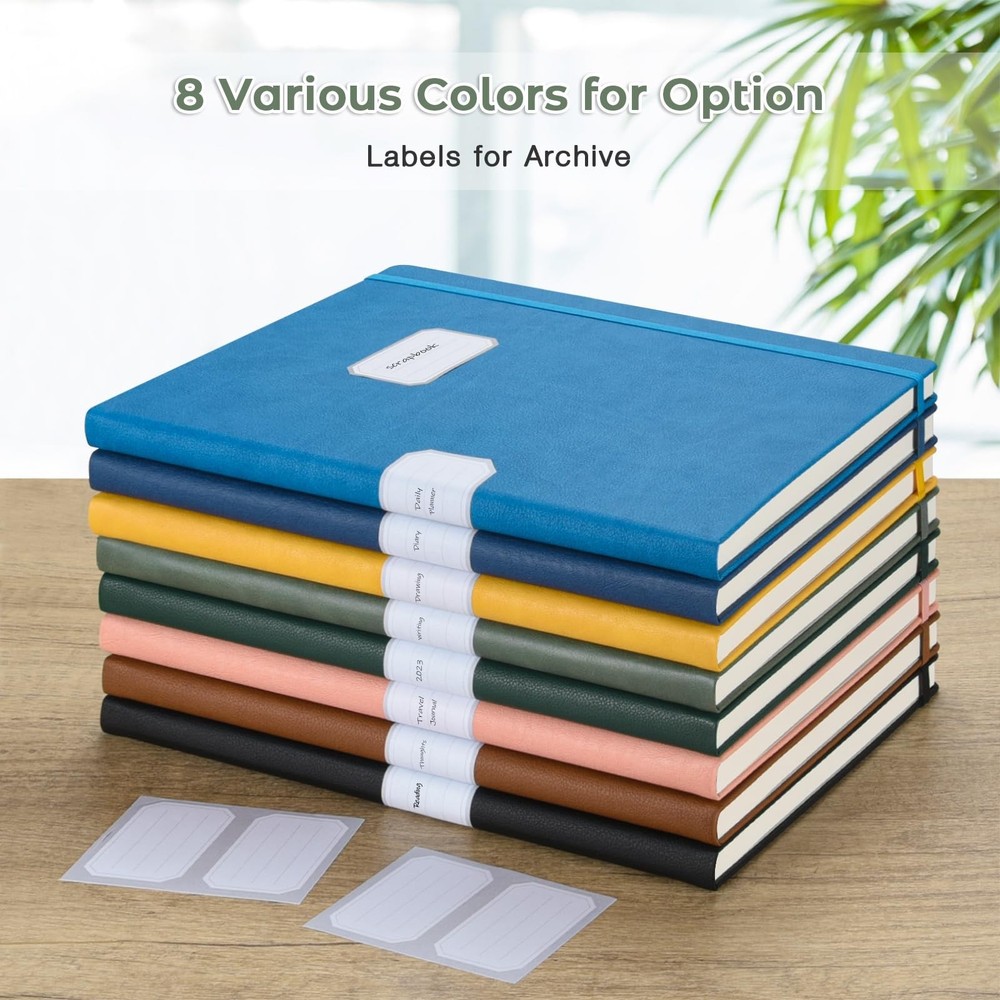 5 Pack College Ruled Notebook, A4 Hardcover Leather Notebook for Work, Lined ...