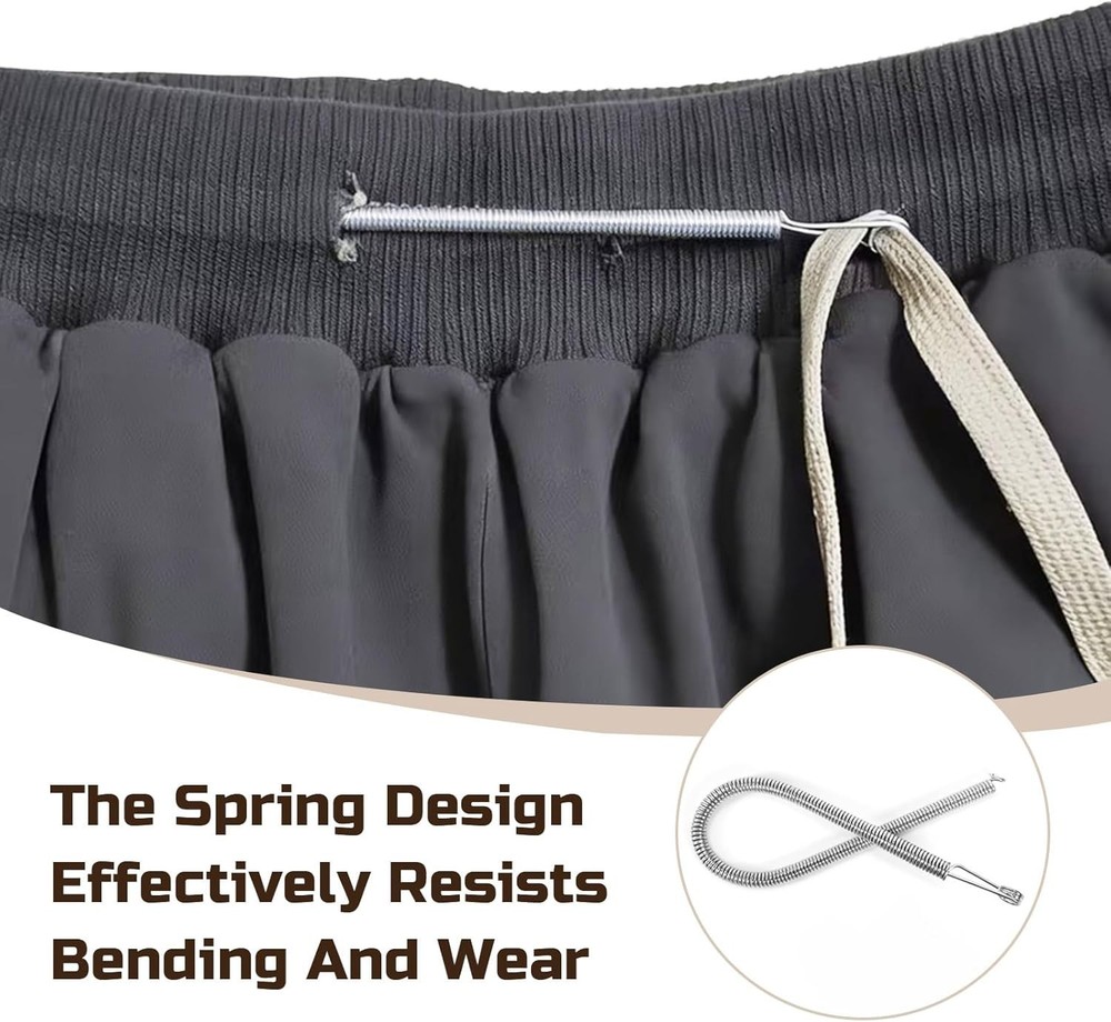 4-Piece Drawstring Threader Tool Kit with Spring-Loaded Tweezers & Pins