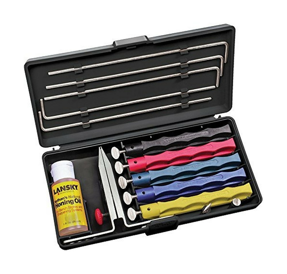 Lansky Deluxe 5 Stone Knife Sharpening System Professional Extra Coarse Hone