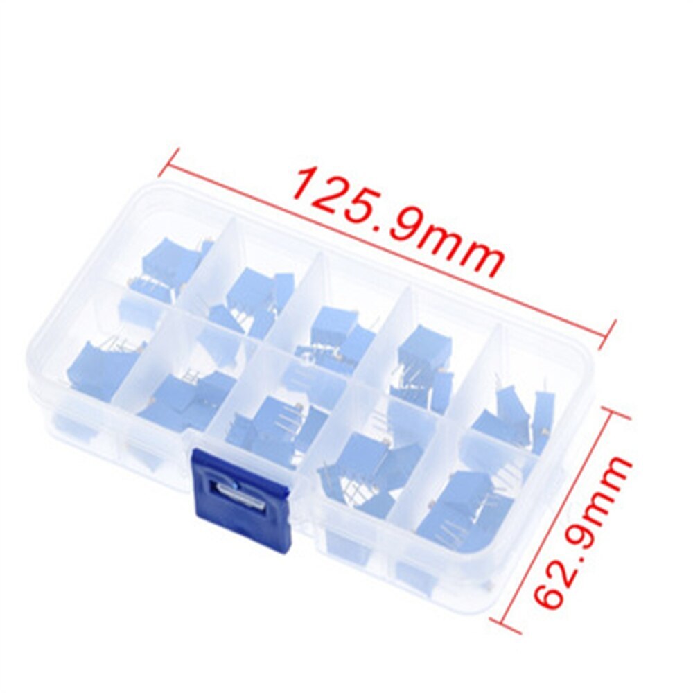 50pcs 3296W Multi-turn trimmer potentiometer Variable Resistor Kits