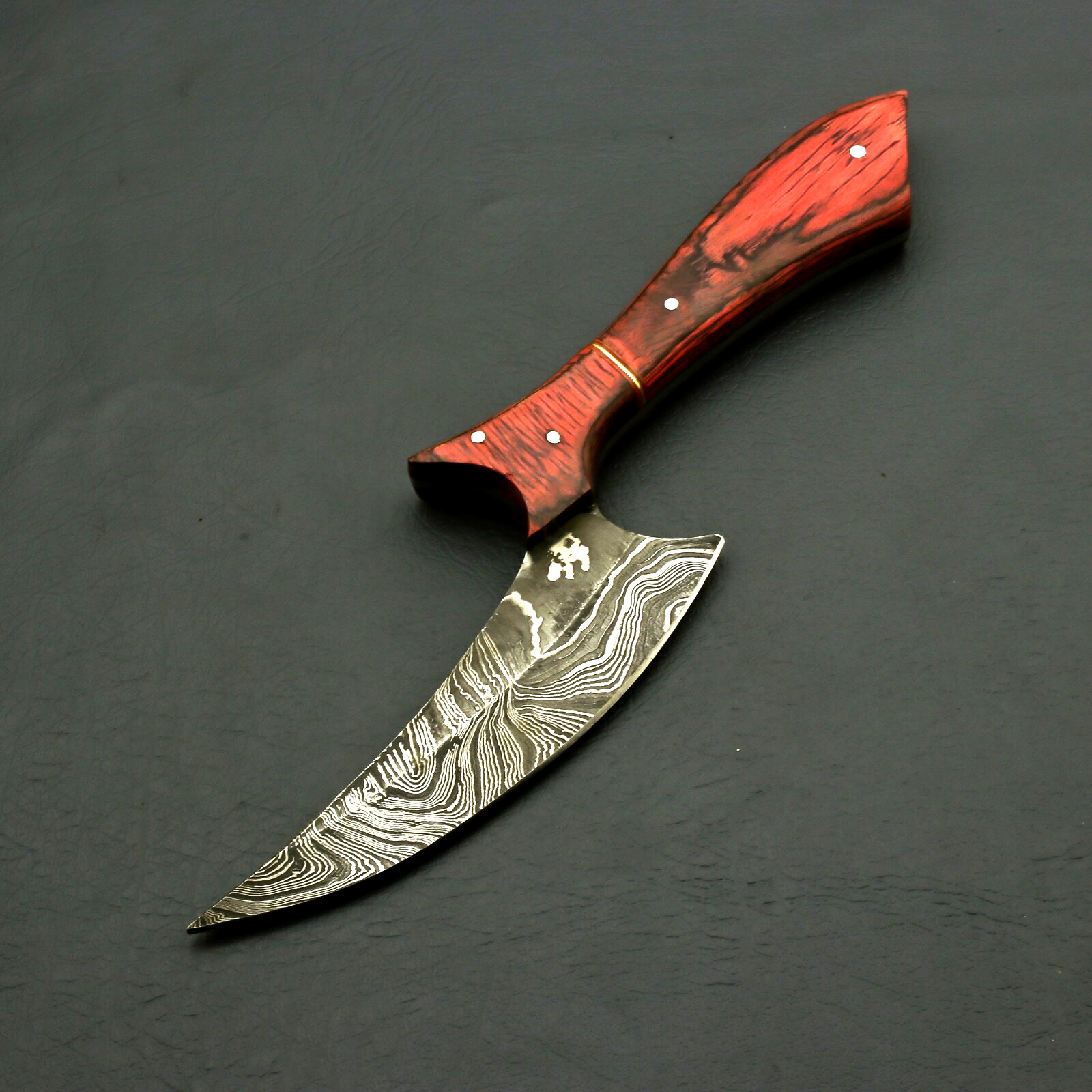 Custom Handforged Damascus Steel knife Hunting Camping Full Tang + Sheath