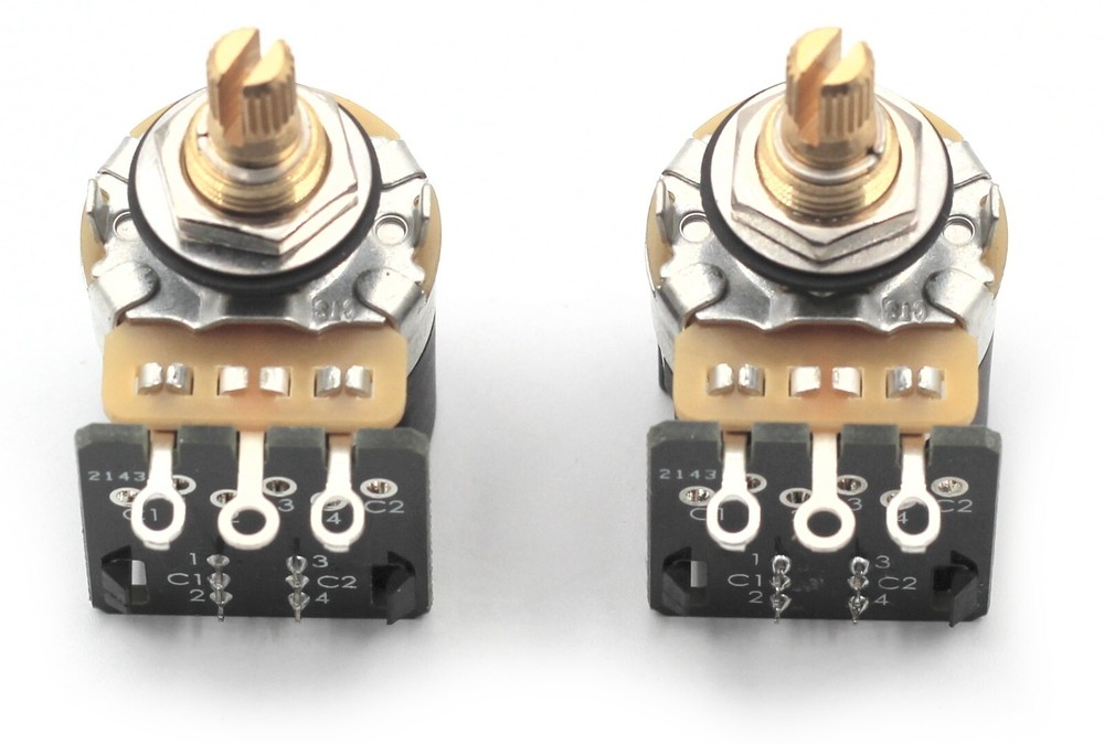 CTS 500k Push Pull Guitar Potentiometer - Short Split, Audio Taper, DPDT (2x)