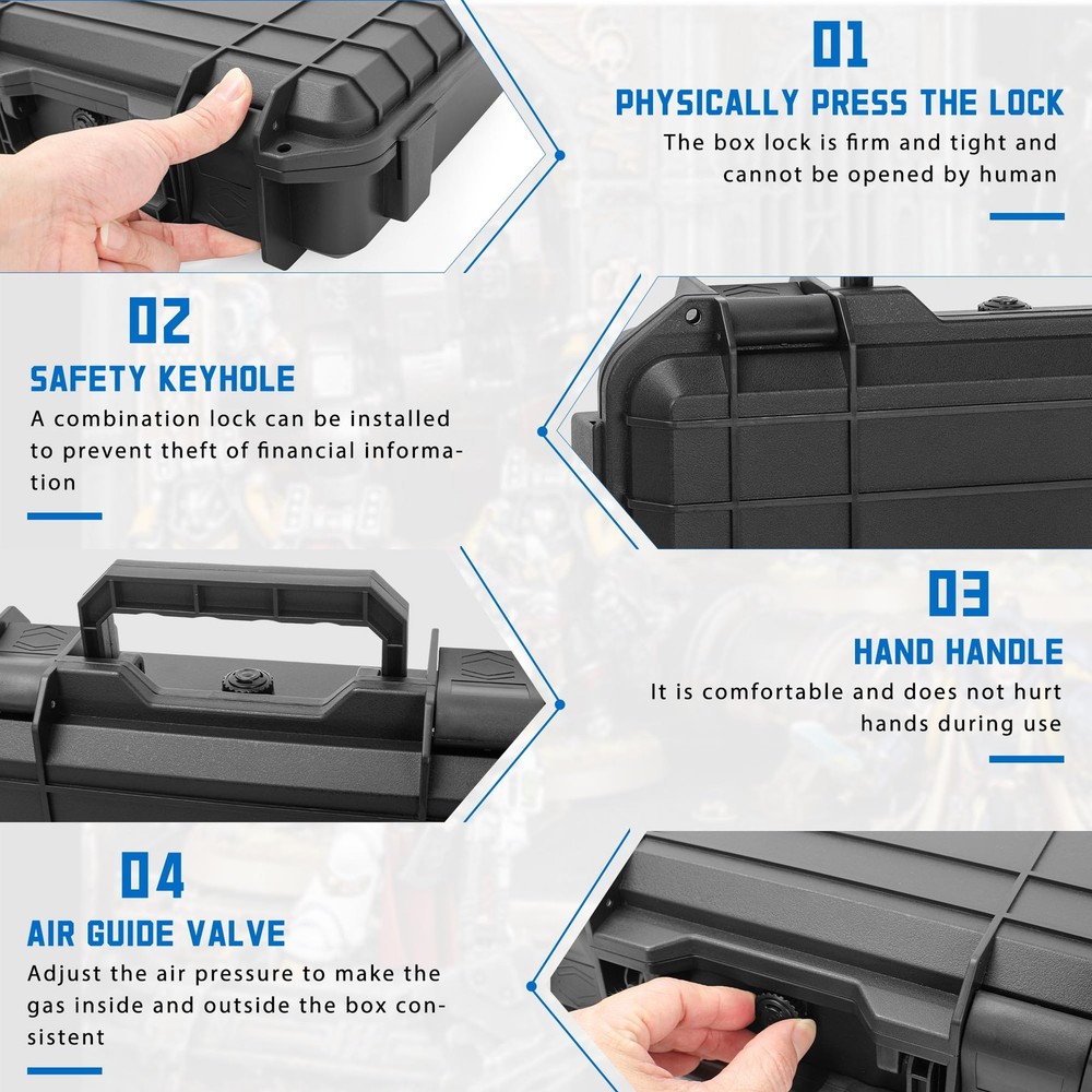 Miniature Storage Figure Case, Sturdy Hard Case Small, Black