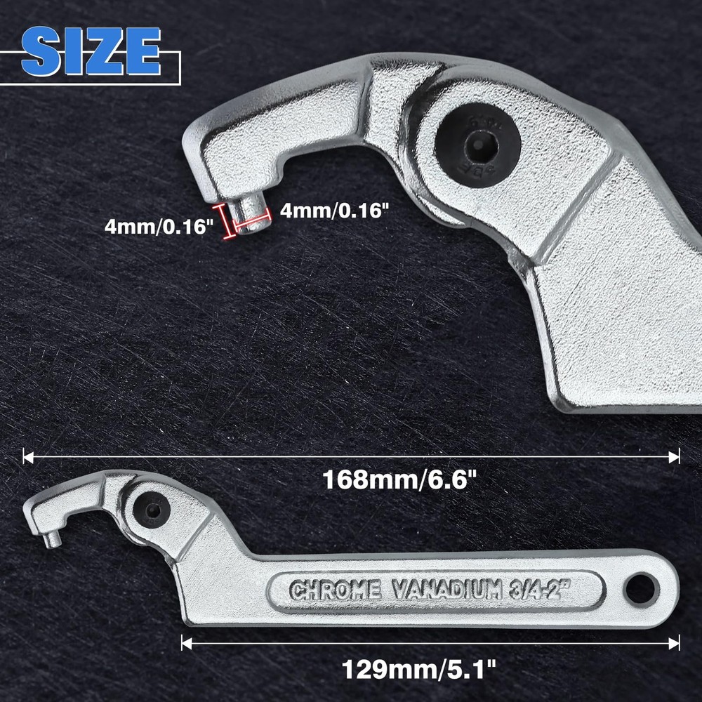 Adjustable C Spanner Hook Wrench Tool Adjustable Pin Spanner Wrench Tool for