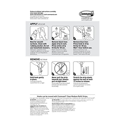 Command Medium Clear Wire Toggle Hooks, 6 Wall Hook and 6 Transparent