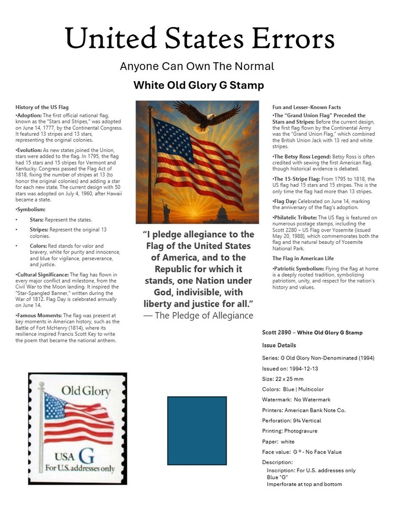 Centsational Custom Presentation Panel For Error SN 2890 - 8.5” X 11”