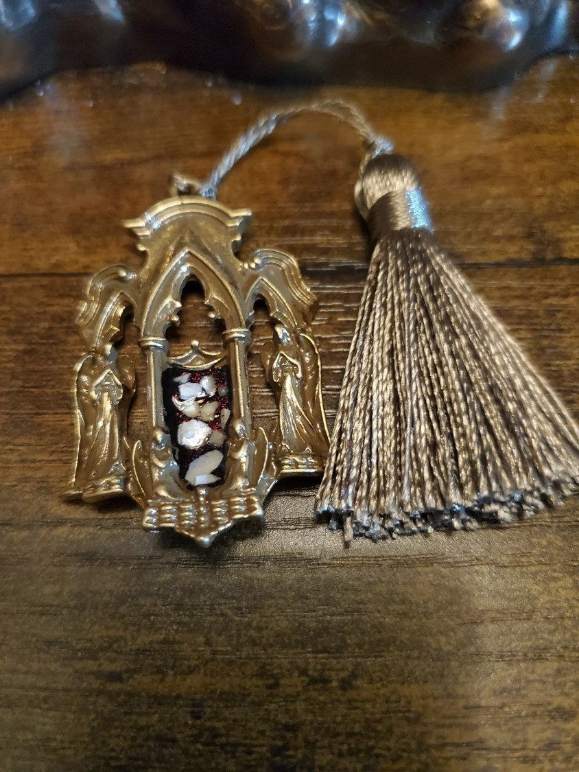 Tomb of Jesus Prayer Medallion with Stones From Tomb of Jesus Holy Sepulchre