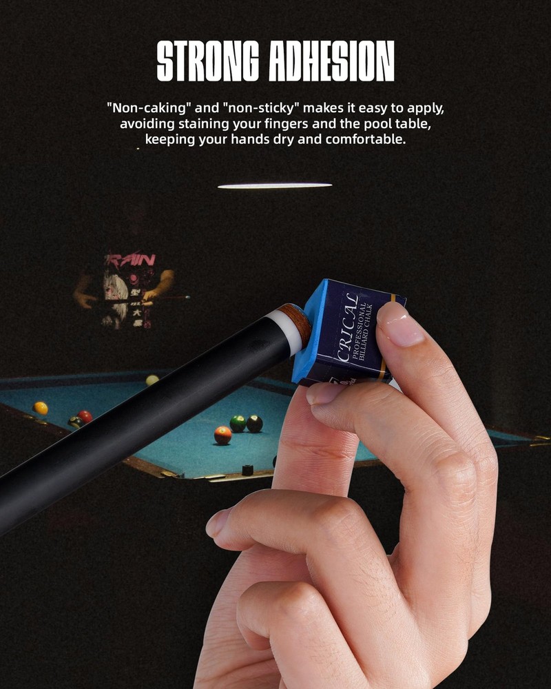 Pool Cue Chalk - 9 Pack High-Performance Billiard Chalk with Advanced Formula...