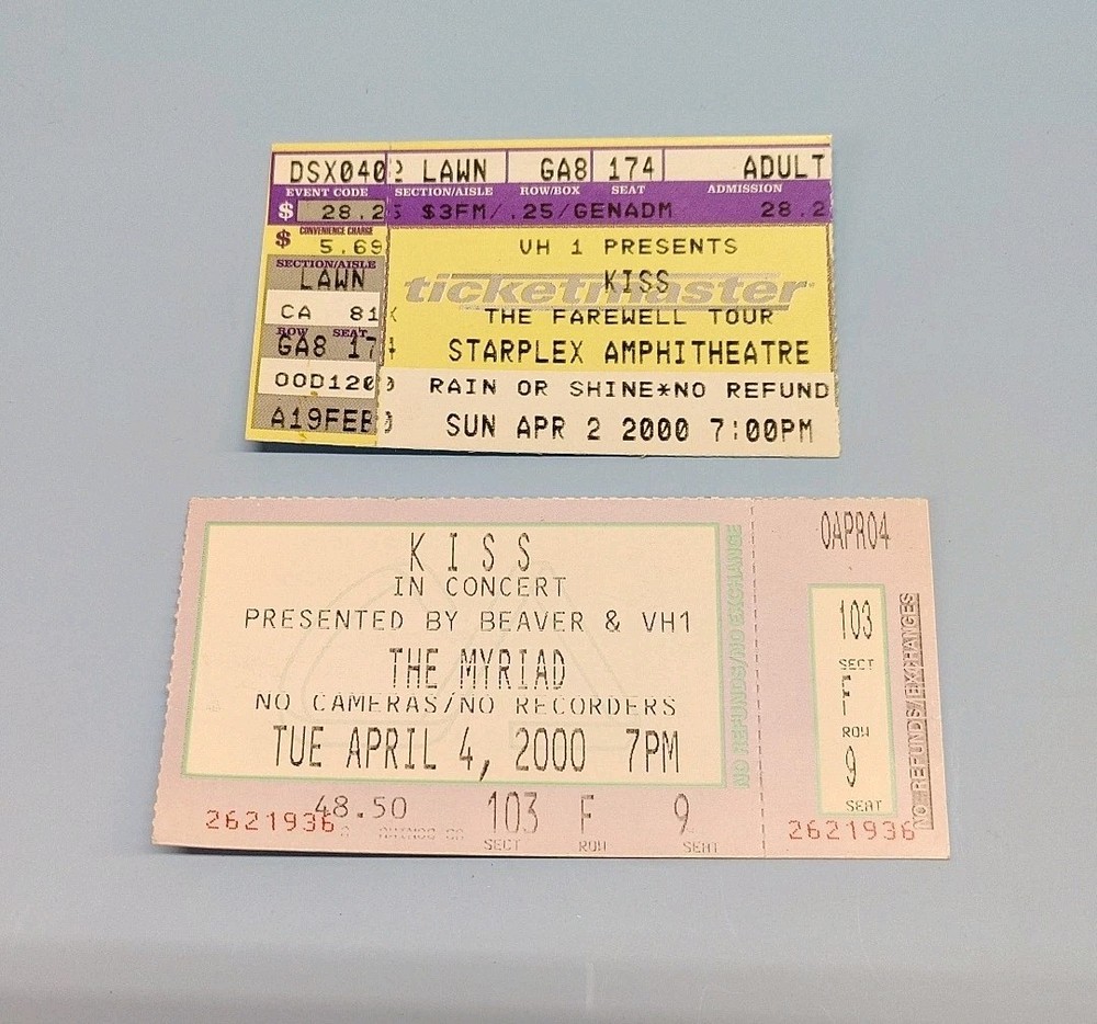 KISS THE FAREWELL TOUR 2000 married OKC & starplex 2 tickets