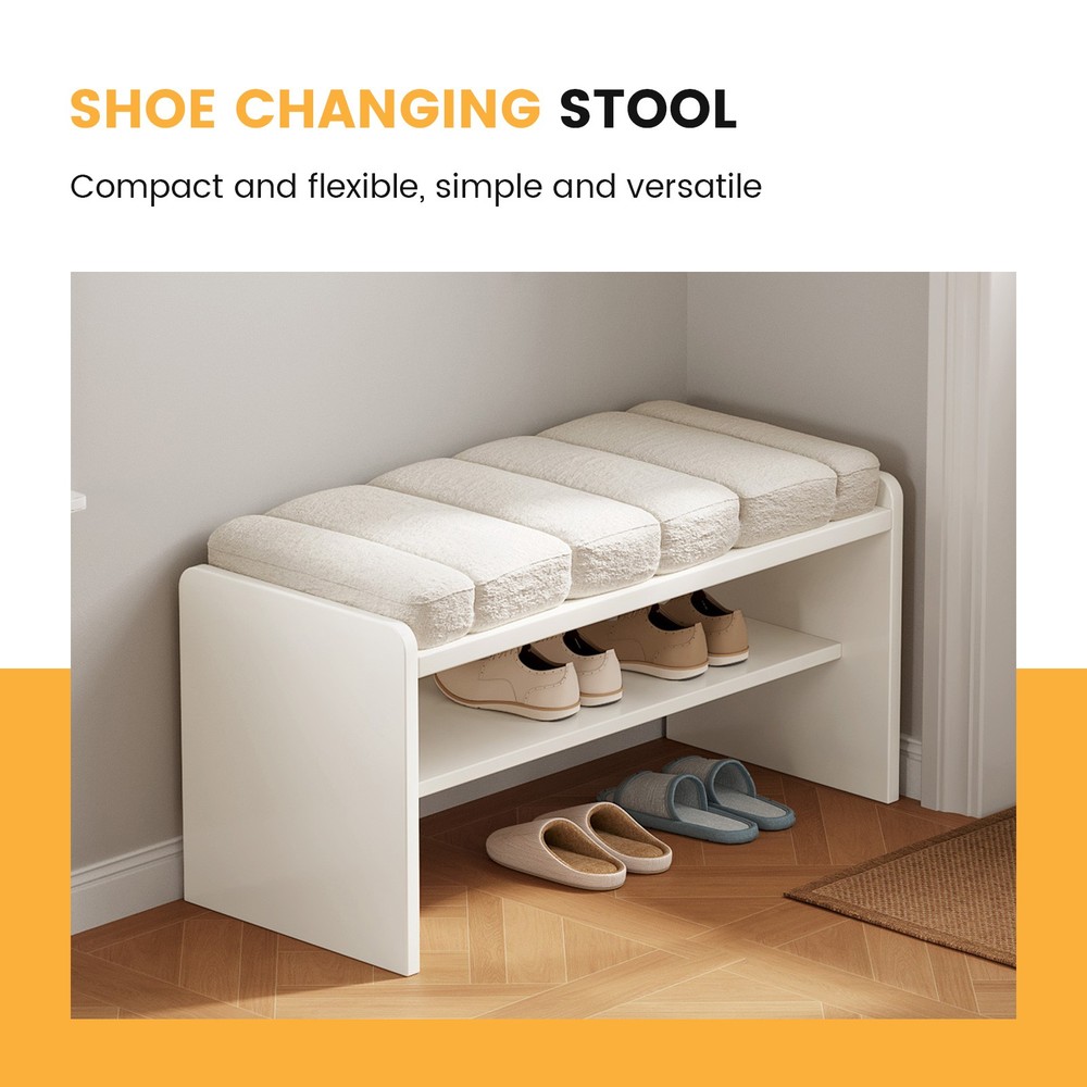 Multi-Functional Storage Bench Comfy Shoe Changing Stool Modern Entryway Bench