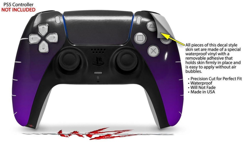 Skin Sony PS5 Controller Smooth Fades Purple Black