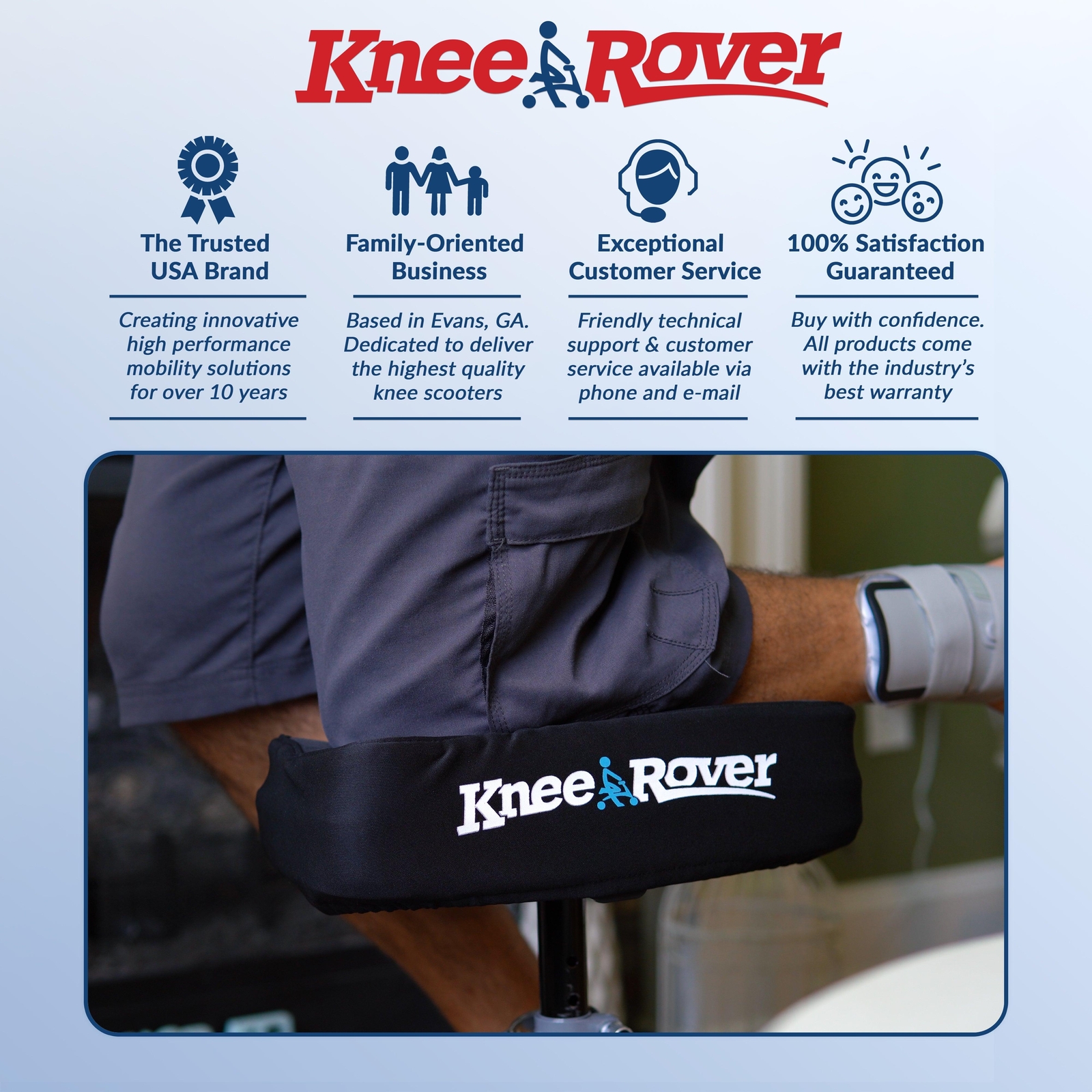 KneeRover® Memory Foam Knee Walker Kneepad Cover