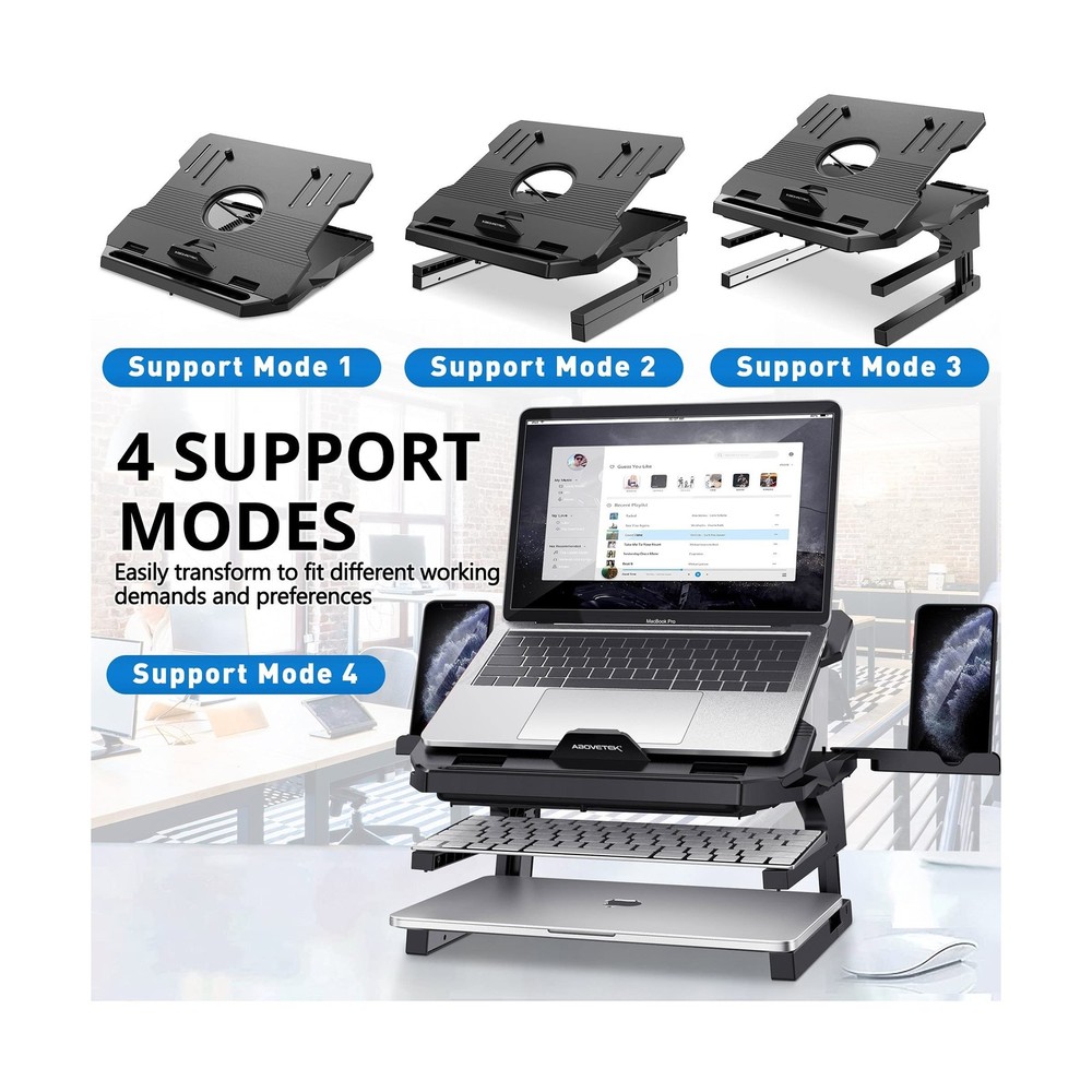 AboveTEK Laptop Stand, 20 Angles Two-Layer Height Adjustable La... FAST USA SHIP
