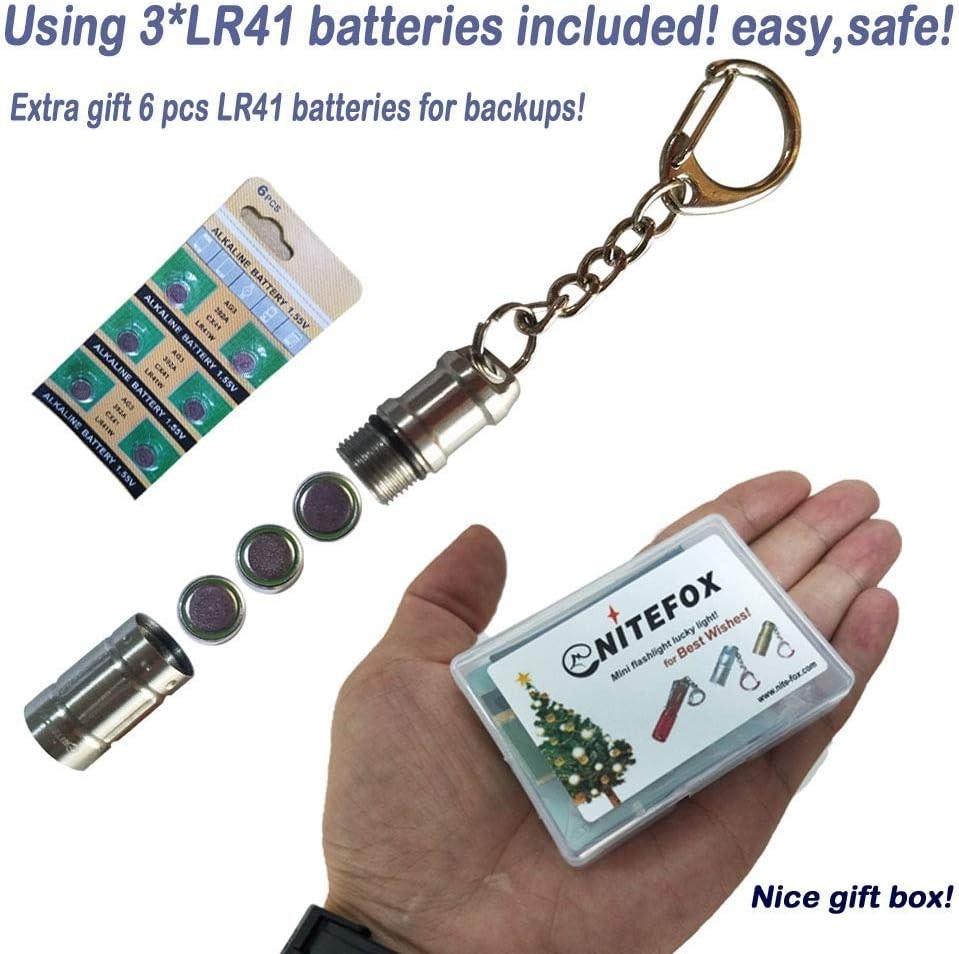 Tiny Keychain Light Micro LED Flashlight Small EDC Emergency Pocket Torch 15LM