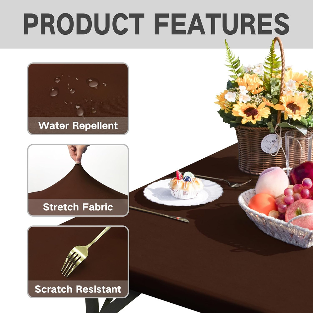 Square Fitted Table Cover Elastic Tablecloth Stretch Spandex Table Top Cover Tab