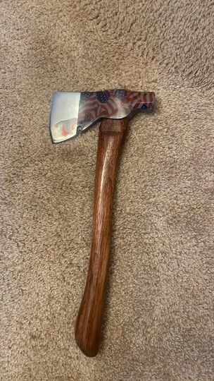Custom Hydro Dipped American Flag pattern Camp AXE throwing Hatchet