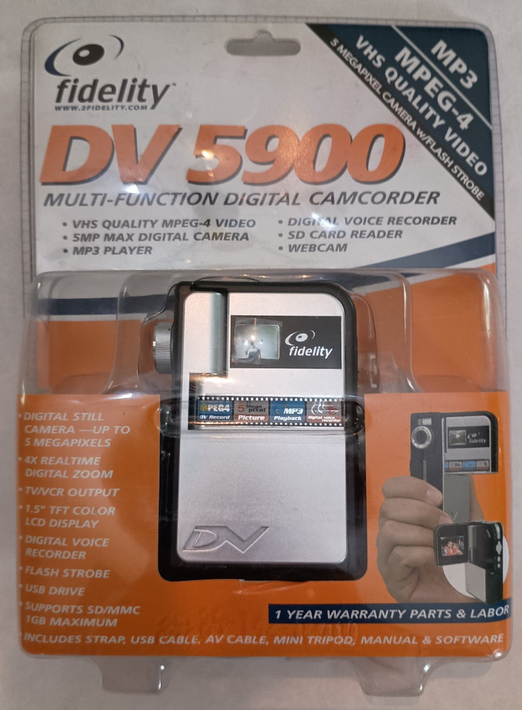 Fidelity DV 5900 Multi-Function Digital Camcorder - MP3 and MPEG-4 - New in Box