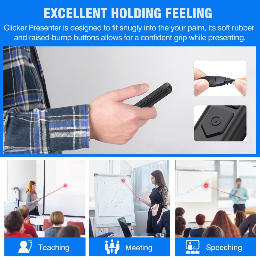 Presentation Cicker Wireless Presenter Remote PowerPointer Clicker Laser Pointer