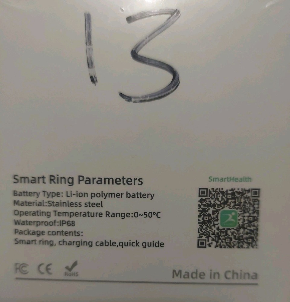 Smart Ring Size 12 Silver Charging Cable Case User Guide NEW SEALED BOX