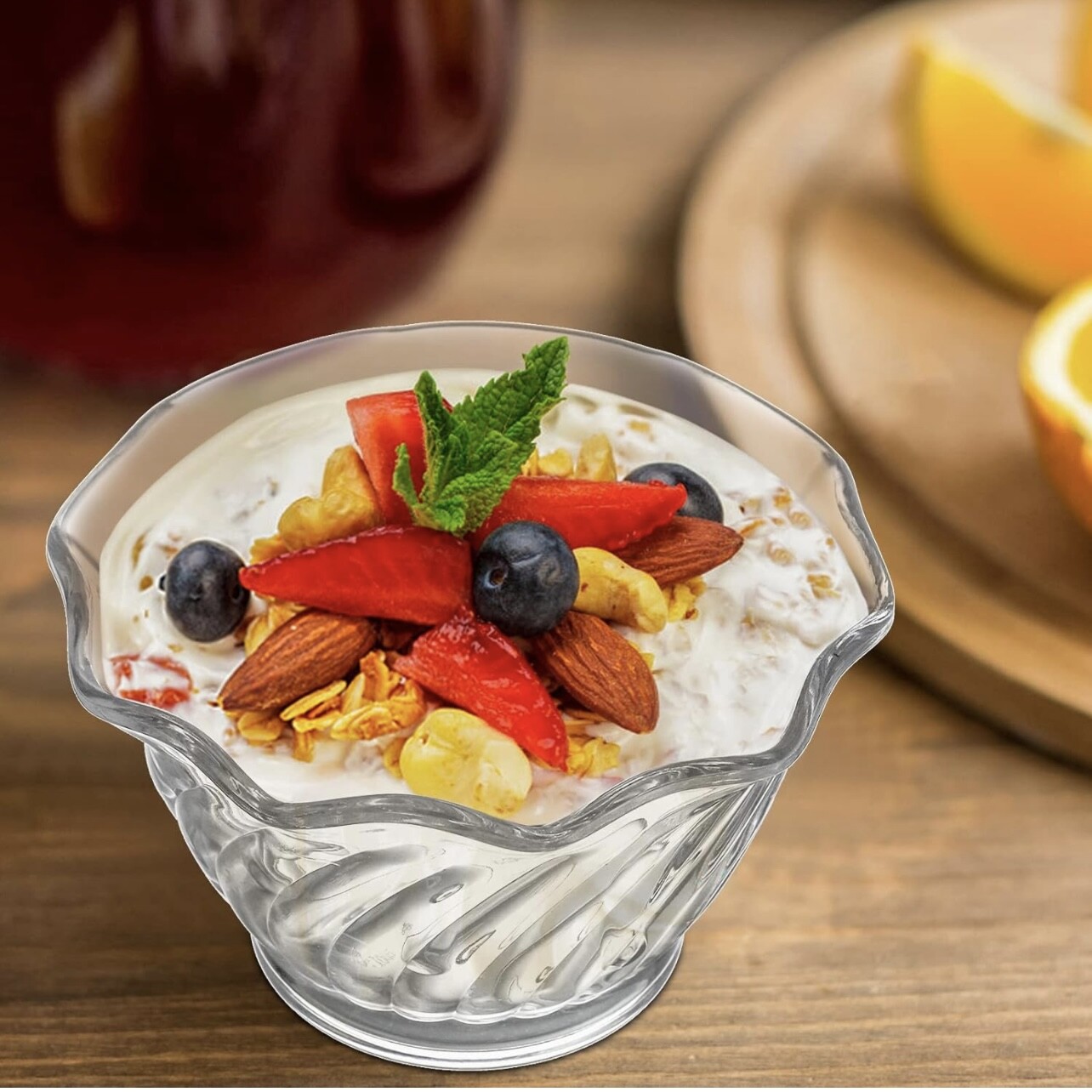 5 oz Clear Plastic Dessert Dish Ice cream Cups Yogurt Bowls