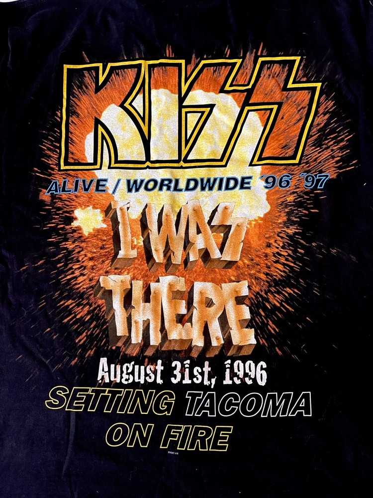 KISS - Alive Worldwide 1996 REUNION TOUR shirt vintage  TACOMA WA Large