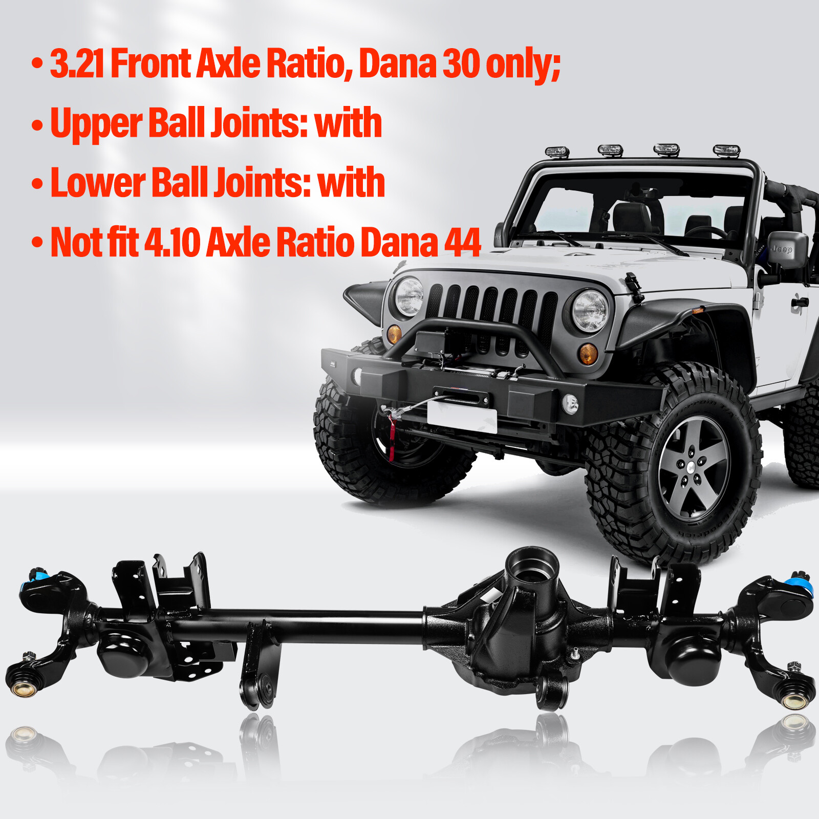 Front Axle Housing For Jeep Wrangler JK 2007-2017 30 3.21 Axle Ratio 68004068AA