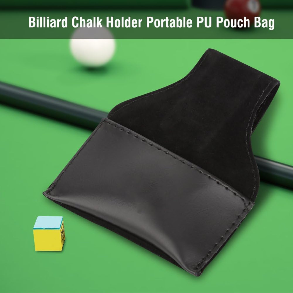 Pool Cue Chalk Holder PU Leather Clip