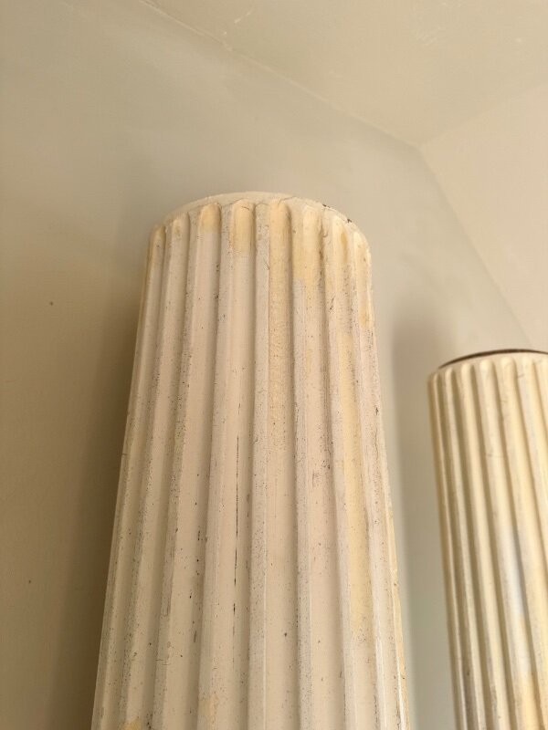Antique wooden Corinthian columns