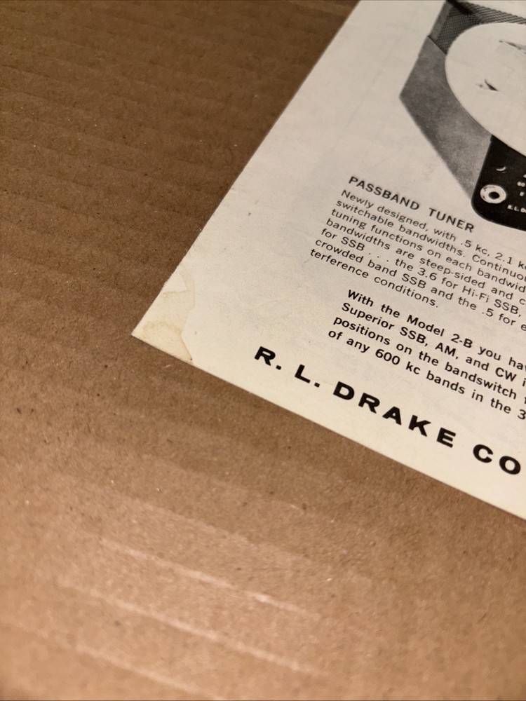 R.LDrake Drake 2B 2-B ShortWave Receiver Brochure Inside The