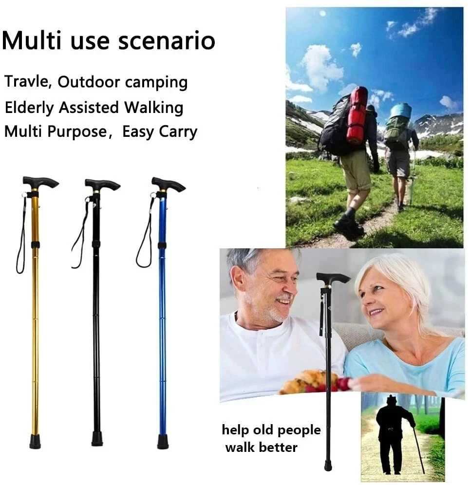 Cane Walking Stick Adjustable Folding walking Aluminum Collapsible Travel Hiking