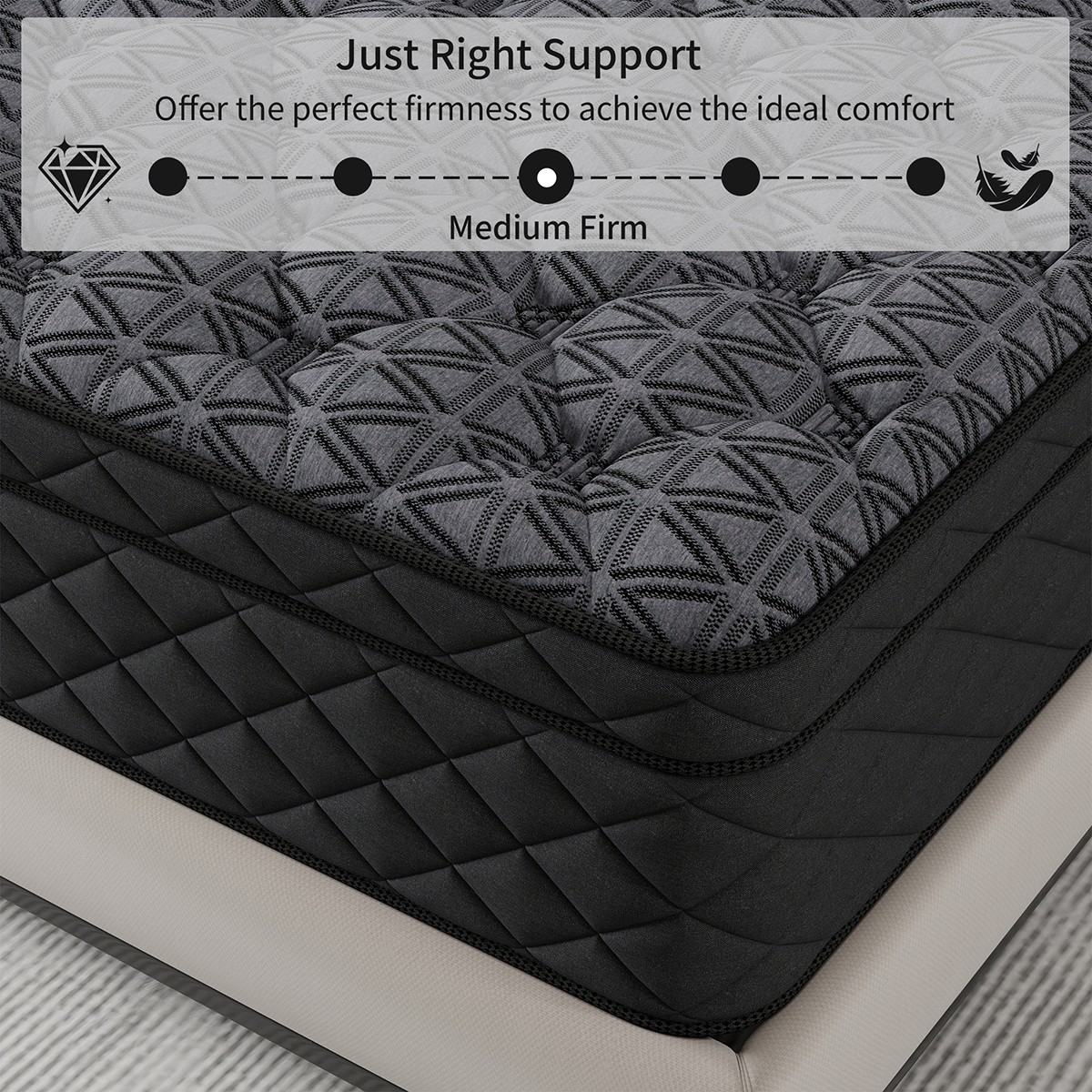 12" 14" Twin Full Queen King Mattress Gel Memory Foam Pocket Spring Bed in a Box