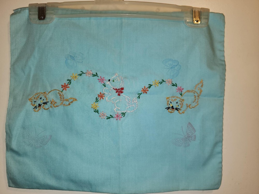 Small Needle Point Baby pillow Case Kitties PlayingNeedle point pattern is...
